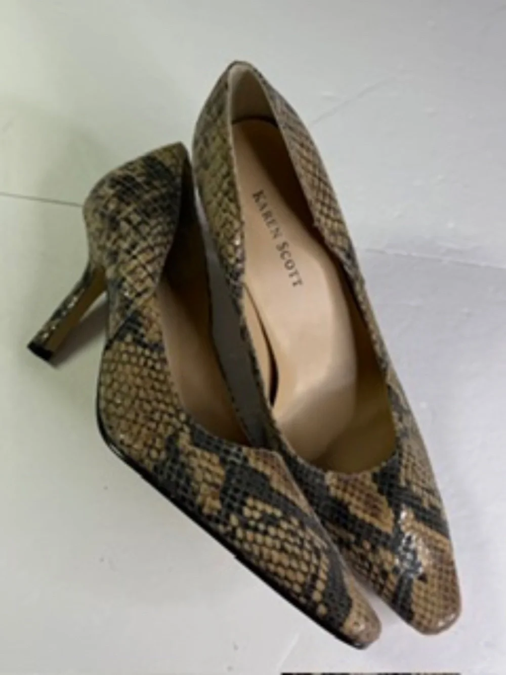 NWOT Karen Scott Faux Snakeskin Stiletto Heel Pointed Toe Dress Pumps Size 7.5 - Picture 3 of 7